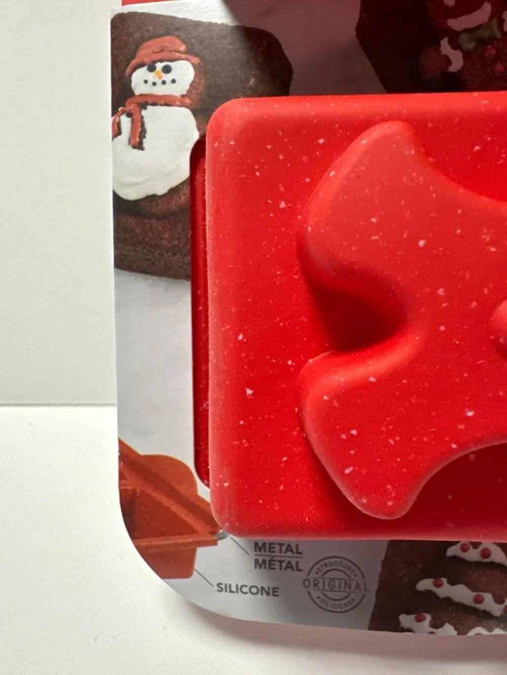 Trudeau Silicone Holiday Mini Loaf Pan Mold With Christmas Tree Snowman Designs